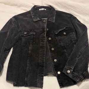 She + Sky Black Corduroy Jean Jacket